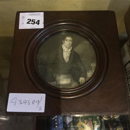 Miniature portrait of Robert Burns in oak frame(-)